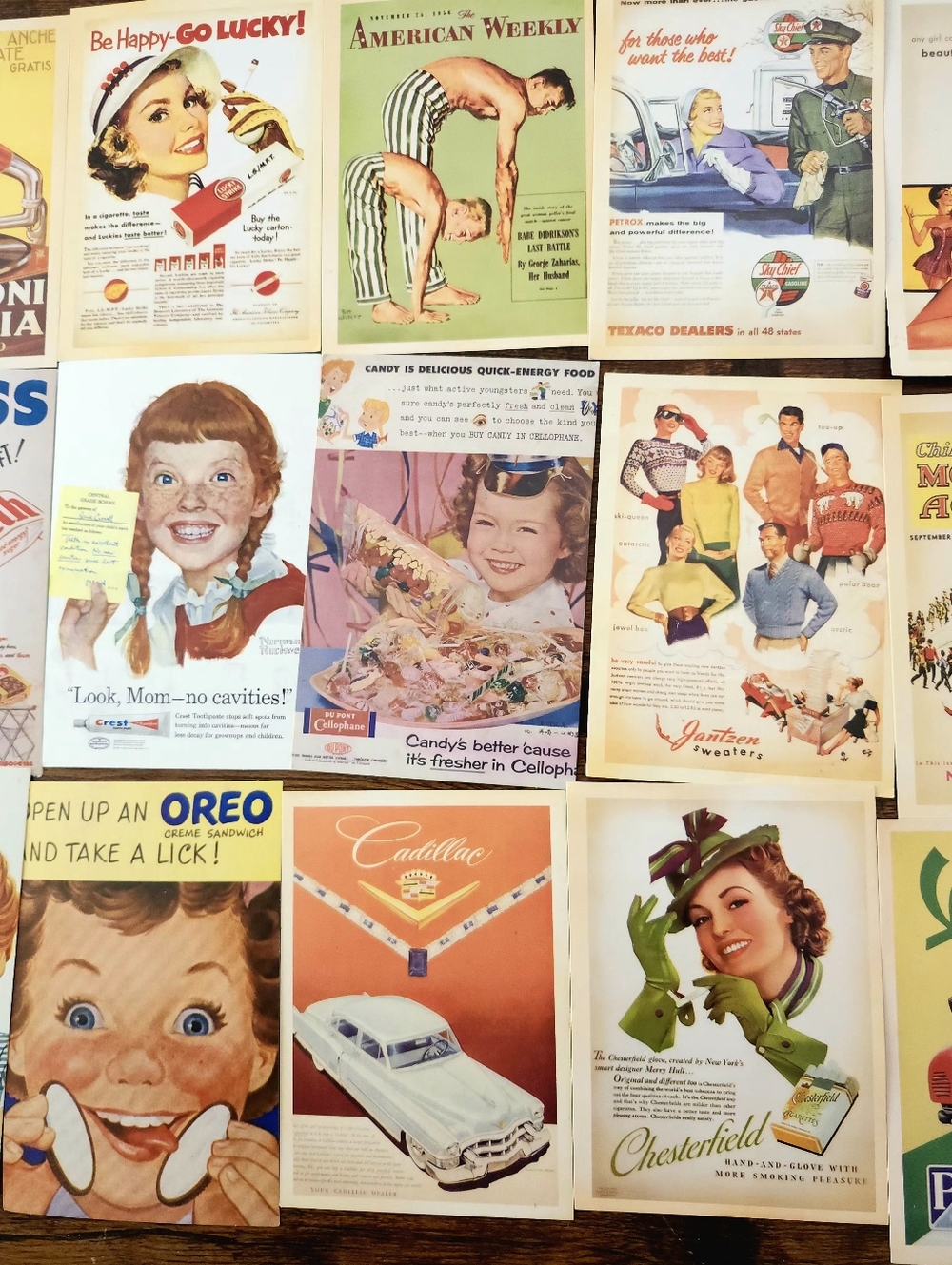 Vintage Advertising Poster Wall Art - Multicolor Retro Ads 15 Pcs. NEW